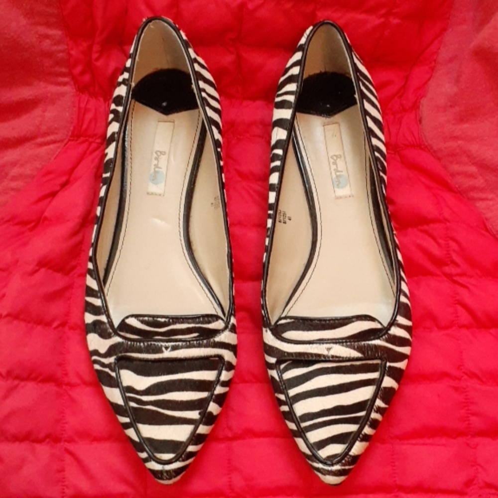 Boden Zebra Print Flats - Black and White